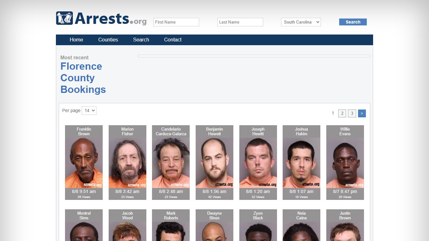 Florence County Arrests and Inmate Search